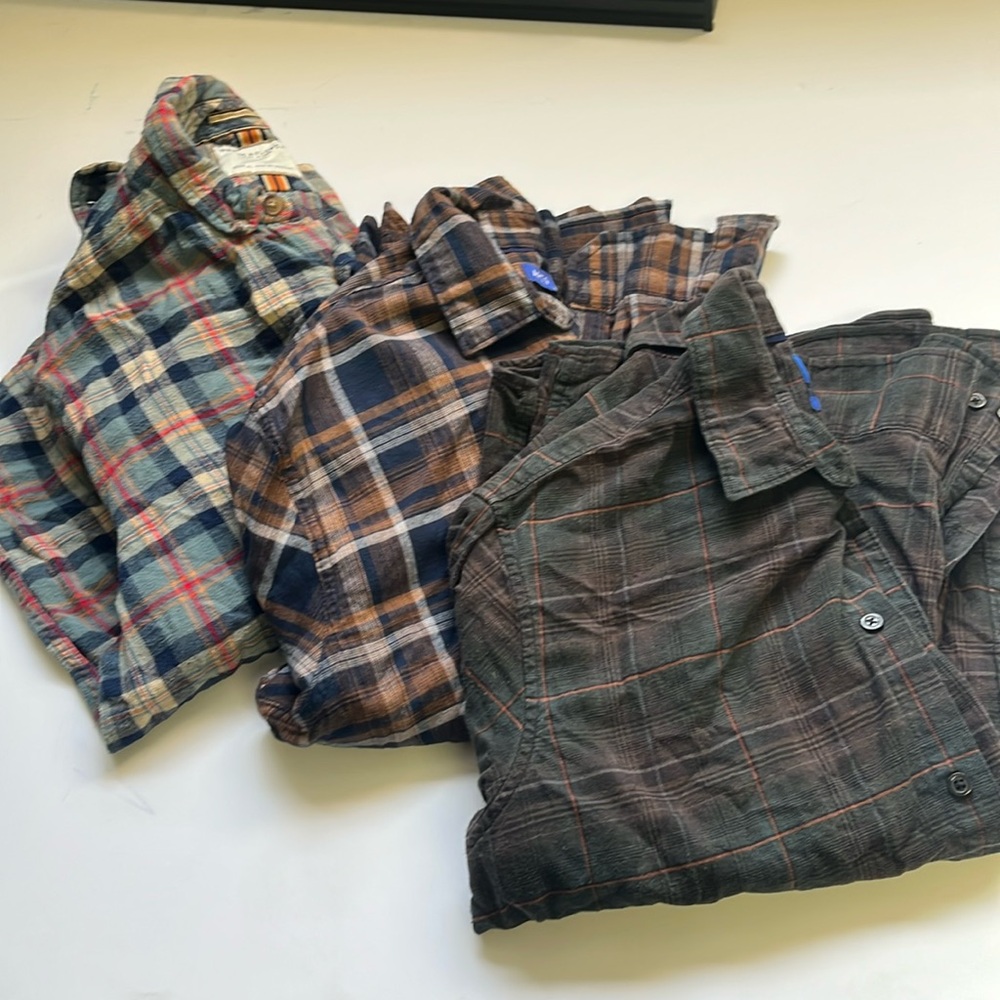 3x men's flannel shirts size large